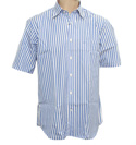 Blue and White Stripe Short Sleeve Shirt