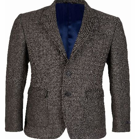Paul Smith Grey Herringbone Wool Byard Blazer