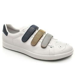 Paul Smith Male P.S Kimi Strap Leather Upper Fashion Trainers in White and Navy
