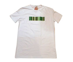 Mens Green stripe barcode t-shirt