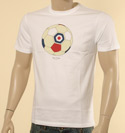 Paul Smith Mens Paul Smith White Cotton T-Shirt with Football Design
