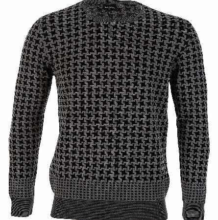 Paul Smith Patterned Crew Neck Jumper Grey