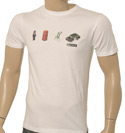 White Short Sleeve Cotton T-Shirt With Police/Taxi Logo
