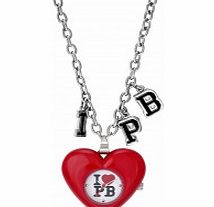 Pauls Boutique Ladies Red Heart Necklace Watch