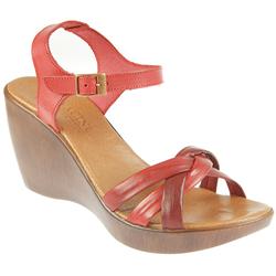 Female Des950 Leather Upper Leather Lining Casual Sandals in Red