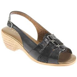 Female Jes757 Leather Upper Leather Lining Comfort Sandals in Black