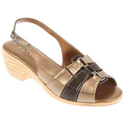 Female Jes757 Leather Upper Leather Lining Comfort Sandals in Bronze