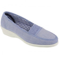 Pavers Comfort Female Flash752 Textile Upper Textile Lining Comfort House Mules and Slippers in Lt Blue