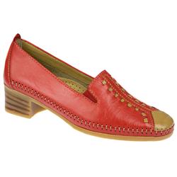 Female Iman Leather Upper Leather Lining Casual Shoes in Black, Cream Multi, Red- Beige