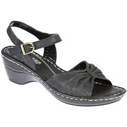Pavers Comfort Female Michaela Leather Upper Leather Lining Casual Sandals in Black Sheep Crunch, Brown Sheep Crunch