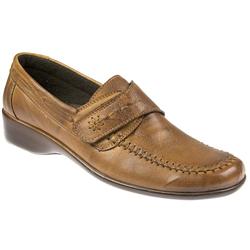 Female ASIL903 Leather Upper Leather Lining Casual Shoes in Tan-Tan Stitch