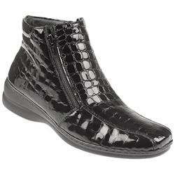 Pavers Female AVAIL1004 Leather Upper Leather Lining Casual Boots in Black Pat Croc