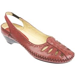 Pavers Female Capo704 Leather Upper Leather Lining Comfort Sandals in Red