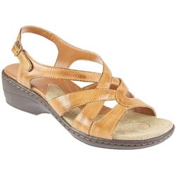 Female Earth910 Leather Upper Textile/Other Lining Casual Sandals in Tan