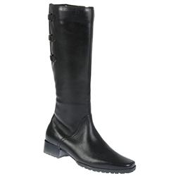 Female Elizabeth Leather Upper Boots in Black, Brown