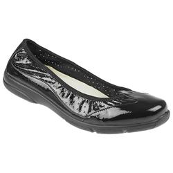 Female GUAN1101 Leather/Textile Lining Casual Shoes in Black, Black Patent