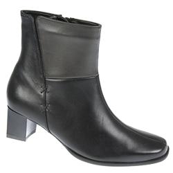 Female Janet Leather Upper Boots in Black, Brown
