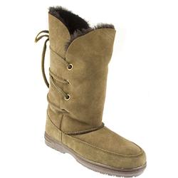 Female Just1051 Leather Upper Pure Sheepskin Lining Casual Boots in Dark Brown, Tan