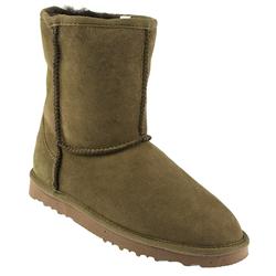 Female Just1052 Leather nubuck Upper Pure Sheepskin Lining Casual Boots in Dark Brown, Tan