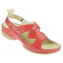 Female Kary900 Leather Upper Leather Lining Comfort Sandals in Red