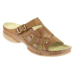 Pavers Female Kary901 Leather Upper Leather Lining Adjustable Mules in Tan