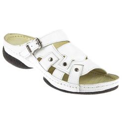 Pavers Female Kary901 Leather Upper Leather Lining Adjustable Mules in White