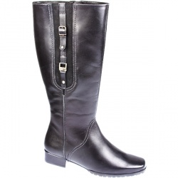 Pavers Female Kirsty Leather Upper Leather Lining Boots in Black