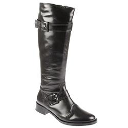 Pavers Female NIN1024 Leather Upper Textile Lining Comfort Boots in Black