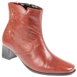 Pavers Female Pkl809 Leather Upper Textile/Other Lining Comfort Ankle Boots in Red Croc