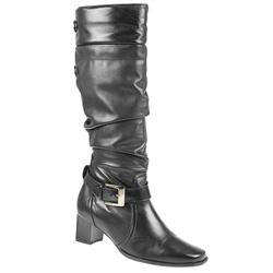 Female Pkl811 Leather Upper Textile/Other Lining Comfort Calf Knee Boots in Black