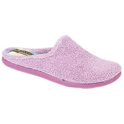 Female RELAX1100 Textile Upper Textile Lining Comfort House Mules and Slippers in Lilac, Off White