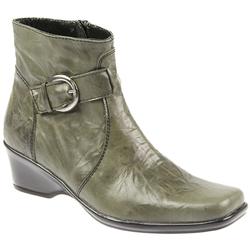 Pavers Female Stoc800 Leather Upper Textile Lining Comfort Ankle Boots in Grey-Green