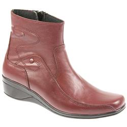 Pavers Female Stoc804 Leather Upper Textile Lining Ankle in Burgundy
