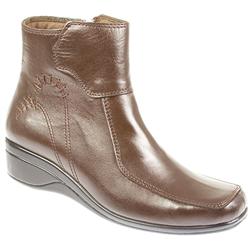 Pavers Female Stoc852 Leather Upper Textile Lining Ankle in Brown