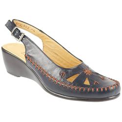 Pavers Female Stoc902 Leather Upper Leather Lining Casual Sandals in Navy