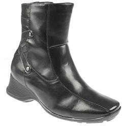 Female YORK1013 Leather Upper Leather Lining Casual Boots in Black