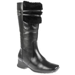 Female YORK1016 Leather Upper Textile Lining Casual Boots in Black