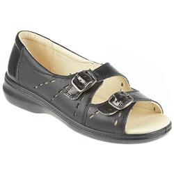 Pavers Wide Female Guan904 Leather Upper Leather/Textile Lining Casual in Black-Black Patent, Metallic