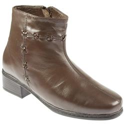 Pavers Wide Female NAP1007 Leather Upper Leather Lining Ankle in Plain Brown