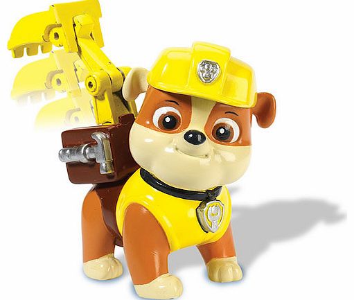 Paw Patrol - Action Pack Rubble Figure and Badge