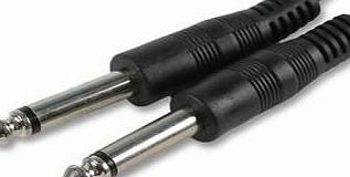 PC Arena Guitar Amp Cable 6.35mm To 1/4`` Mono Jack Plug Lead 2m