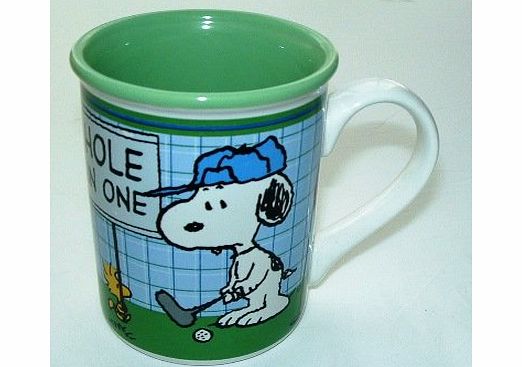 Peanuts ceramics Officially licensed Peanuts Snoopy amp; Woodstock Golfers Ceramic Coffee Mug `` Hole in One ``
