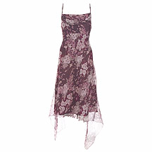 Purple pansy print dress