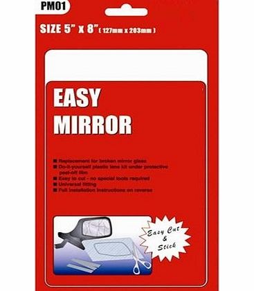 Pearl Automotive Universal Car Door / Wing Mirror Glass Replacement 5`` x 8``