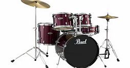 Pearl Target Rock Drum Kit Wine Red with Chrome