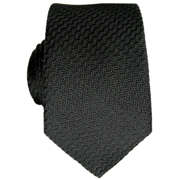 Black Zigzag Pattern Tie by