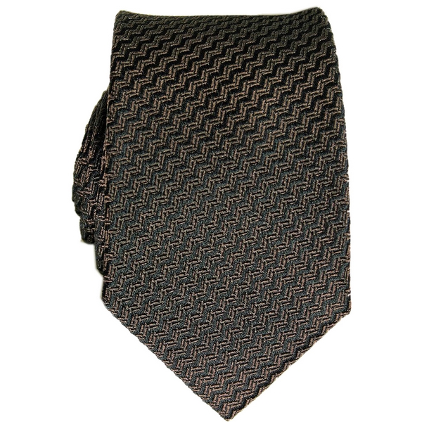 Brown Zigzag Pattern Tie by