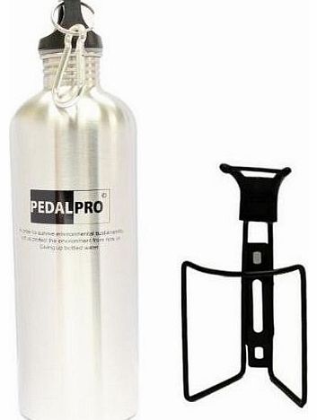 750ml Stainless Steel Bicycle Bottle & Metal Bottle Cage
