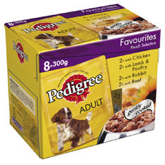 Pedigree Pouch Adult 300g Variety 8 Pack (Bulk Pack 3)