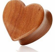 Pegasus Body Jewellery 8mm Organic Cherry Wood Wooden Heart Solid Saddle Plug Tunnel Available from 8mm - 25mm In our Pegasus Body Jewellery Amazon Shop